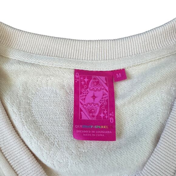 Queen of Sparkles Multi Doily Heart V-neck Sweatshirt - Picture 4 of 12